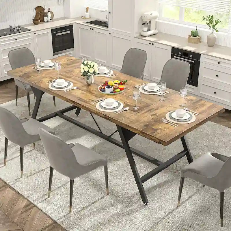 Farmhouse Dining Table for 6-8 People