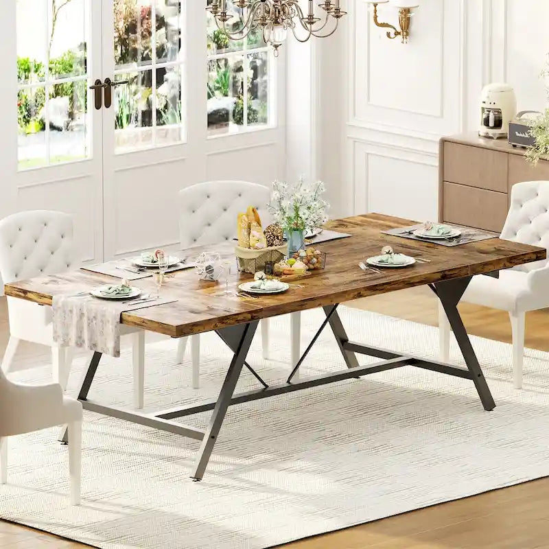 Farmhouse Dining Table for 6-8 People