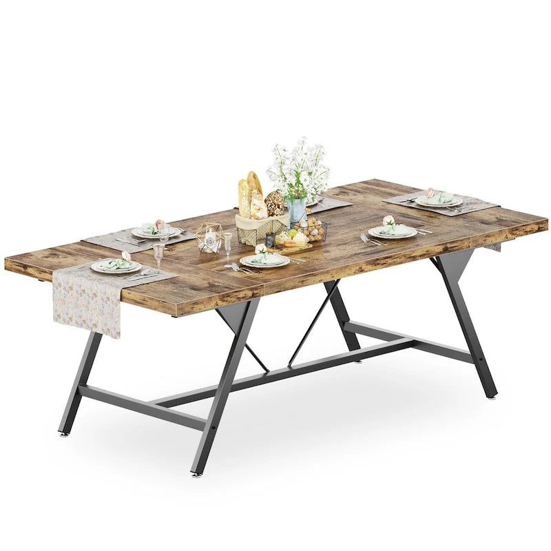 Farmhouse Dining Table for 6-8 People