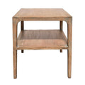  Corner End Table, Storage Shelf, Gray Pine Wood, 22in Square