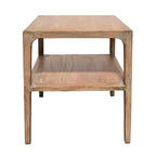  Corner End Table, Storage Shelf, Gray Pine Wood, 22in Square