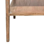 Corner End Table, Storage Shelf, Gray Pine Wood, 22in Square