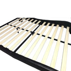 Faux Leather Upholstered Platform Bed with LED Lighting and Wood Slat Support
