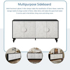 62.99 Accent TV Stand Cabinet with Carved Pattern Door, Storage Shelf, and Solid Wood Leg for Living Room