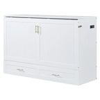 Murphy Bed with Storage Shelf, Desk, Outlets and USB Ports