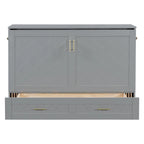 Murphy Bed with Storage Shelf, Desk, Outlets and USB Ports