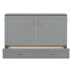 Murphy Bed with Storage Shelf, Desk, Outlets and USB Ports