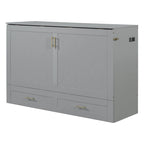 Murphy Bed with Storage Shelf, Desk, Outlets and USB Ports