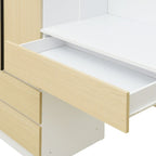 3-Door Wooden Storage Desk Wardrobe for Bedroom with Shelves and 3 Drawers