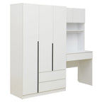 3-Door Wooden Storage Desk Wardrobe for Bedroom with Shelves and 3 Drawers