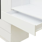 3-Door Wooden Storage Desk Wardrobe for Bedroom with Shelves and 3 Drawers