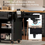 56.5 Kitchen Island with Drop Leaf and Charging Station, Rolling Kitchen Cart on Wheels with Drawers and Adjustable Shelves