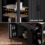 Extendable Kitchen Island on Wheels, Rolling Mobile Kitchen Cart, Bar Cabinet with Internal Storage Rack, 2 Drawers & 2 Cabinet