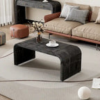 Coffee Table with Curved Art Deco Design - 23.60 x 47.20 x 18.50