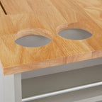 Rolling Kitchen Cart with Trash Bin Holder, Spice Rack and Drawer