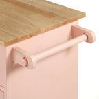 Rolling Kitchen Cart with Trash Bin Holder, Spice Rack and Drawer