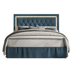 Button-Tufted Upholstered Platform Bed with LED Touch Lights
