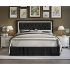 Button-Tufted Upholstered Platform Bed with LED Touch Lights