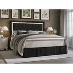 Button-Tufted Upholstered Platform Bed with LED Touch Lights