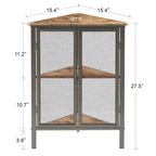 Industrial Triangle Corner Table with Dual Door and 3-tier Shelf Storage Cabinet