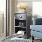  Clemie Grey Storage Side Table - 17.7 x 13.8 x 29.9 - 18Wx14Dx30H