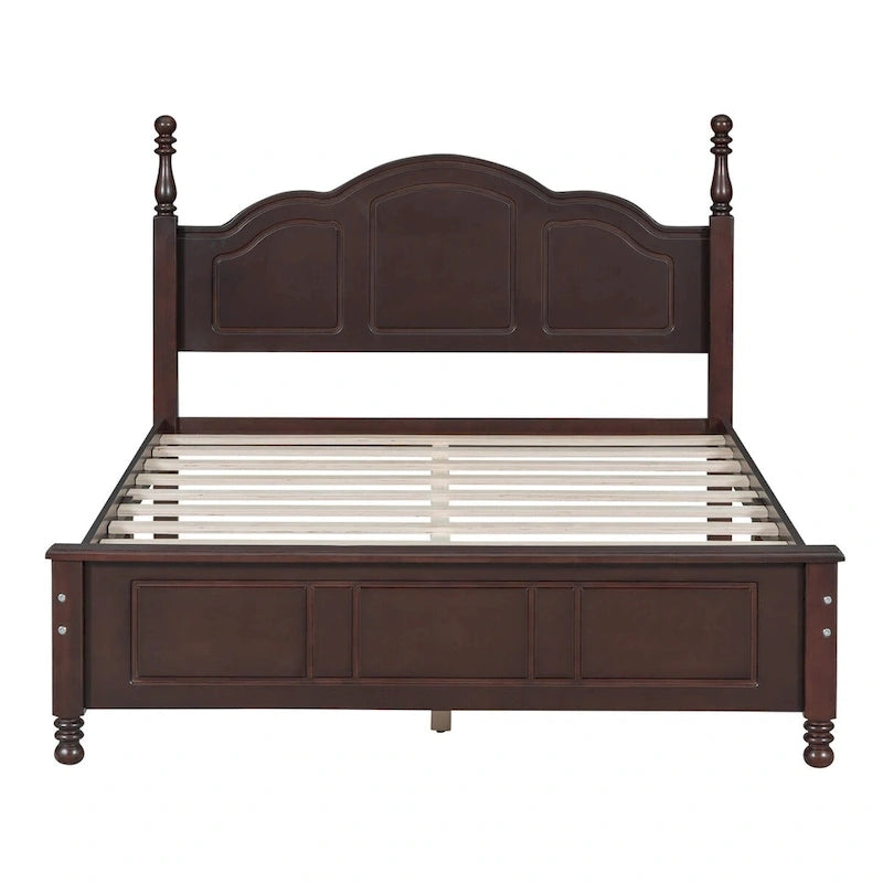 Full Size Wood Platform Bed Frame,Retro Style Platform Bed