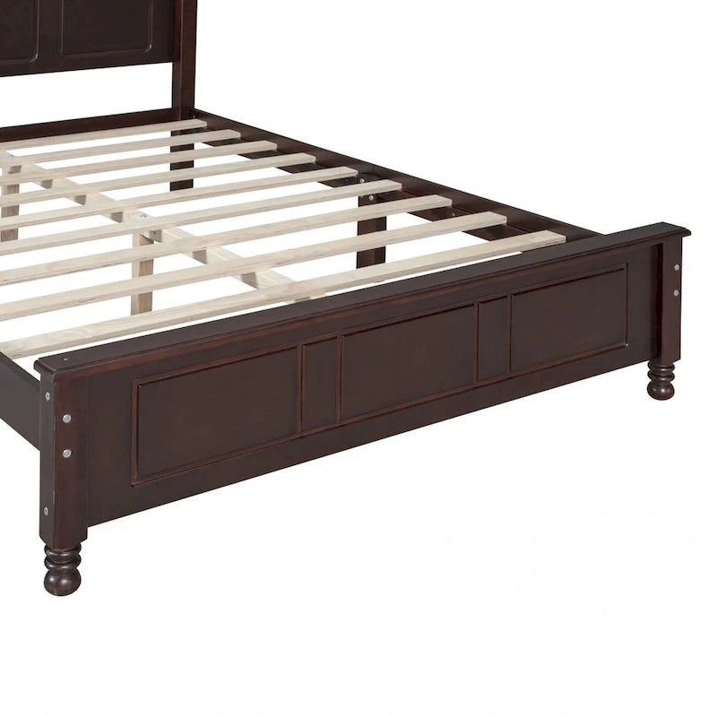 Full Size Wood Platform Bed Frame,Retro Style Platform Bed