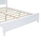 Full Size Wood Platform Bed Frame,Retro Style Platform Bed