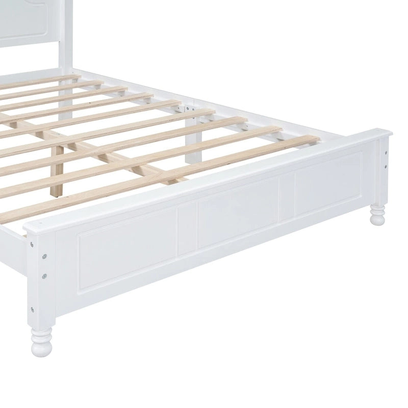 Full Size Wood Platform Bed Frame,Retro Style Platform Bed