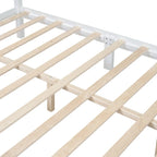 Full Size Wood Platform Bed Frame,Retro Style Platform Bed