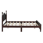 Full Size Wood Platform Bed Frame,Retro Style Platform Bed