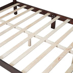 Full Size Wood Platform Bed Frame,Retro Style Platform Bed