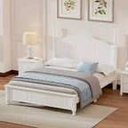 Full Size Wood Platform Bed Frame,Retro Style Platform Bed