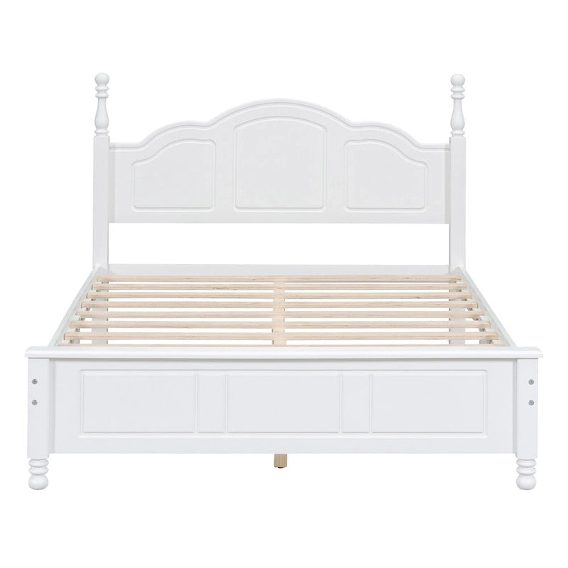 Full Size Wood Platform Bed Frame,Retro Style Platform Bed
