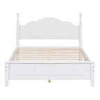 Full Size Wood Platform Bed Frame,Retro Style Platform Bed