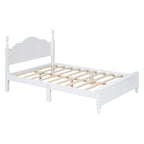 Full Size Wood Platform Bed Frame,Retro Style Platform Bed