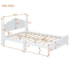 Full Size Wood Platform Bed Frame,Retro Style Platform Bed