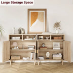Modern Rattan Buffet Cabinet - 62.9L x 15.7W x 36.2H in