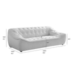 White Fabric Sofa with Solid Wood Frame