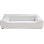 White Fabric Sofa with Solid Wood Frame