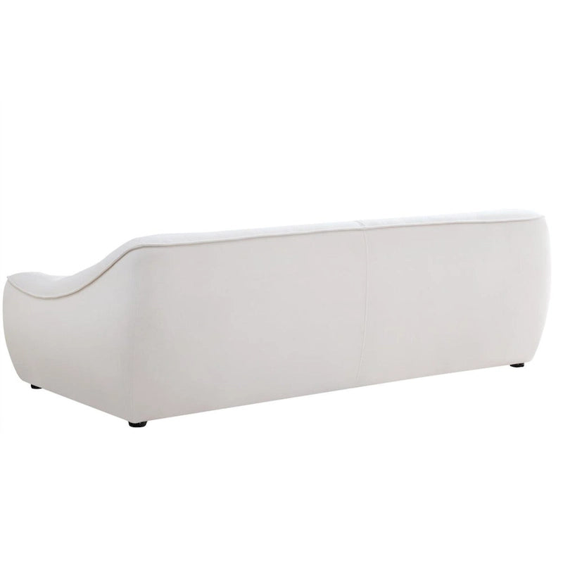 White Fabric Sofa with Solid Wood Frame