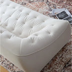 White Fabric Sofa with Solid Wood Frame