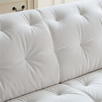 White Fabric Sofa with Solid Wood Frame
