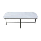 3-Piece White Ceramic Top Coffee Table Set - 15.75x47x23 inches
