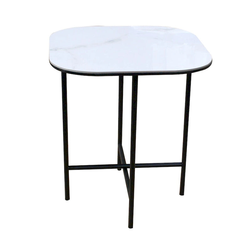3-Piece White Ceramic Top Coffee Table Set - 15.75x47x23 inches