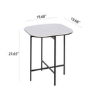 3-Piece White Ceramic Top Coffee Table Set - 15.75x47x23 inches