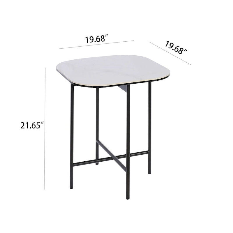 3-Piece White Ceramic Top Coffee Table Set - 15.75x47x23 inches
