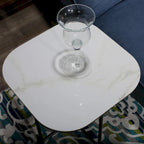 3-Piece White Ceramic Top Coffee Table Set - 15.75x47x23 inches