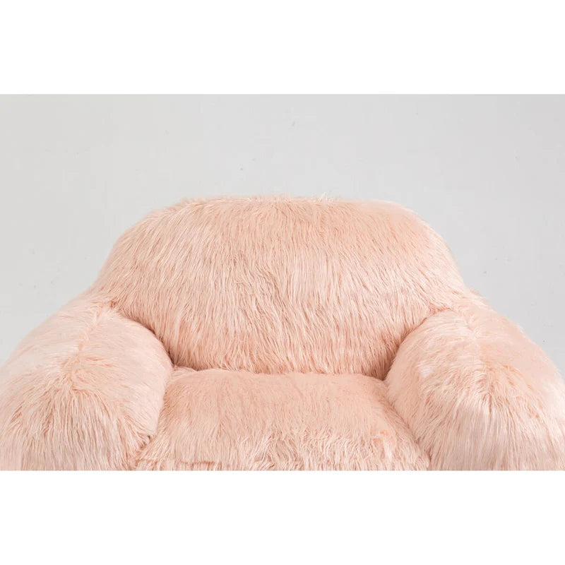 Bean Bag Chair with High-Density Foam Fill, Long Hair Fabric